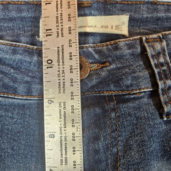 Royal Blue Mens 34x30 Straight Leg Jeans Classic Blue Denim casual whiskered - Picture 6 of 13